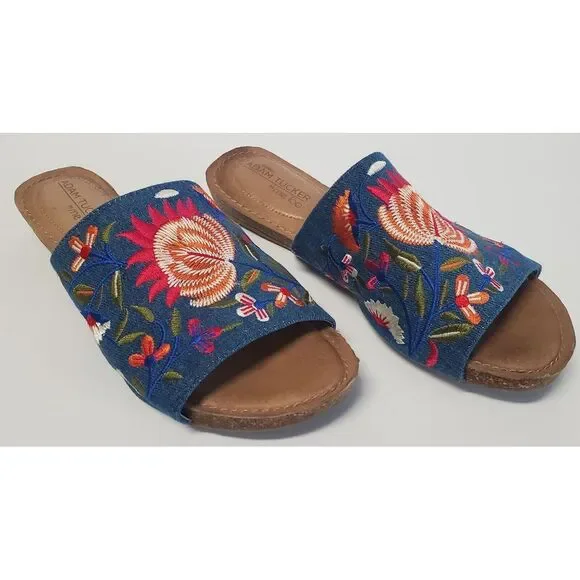 Nella Embroider Floral Sandal by Adam Tucker Me Too 7.5 Slip On K2112712 Boho - Picture 4 of 12